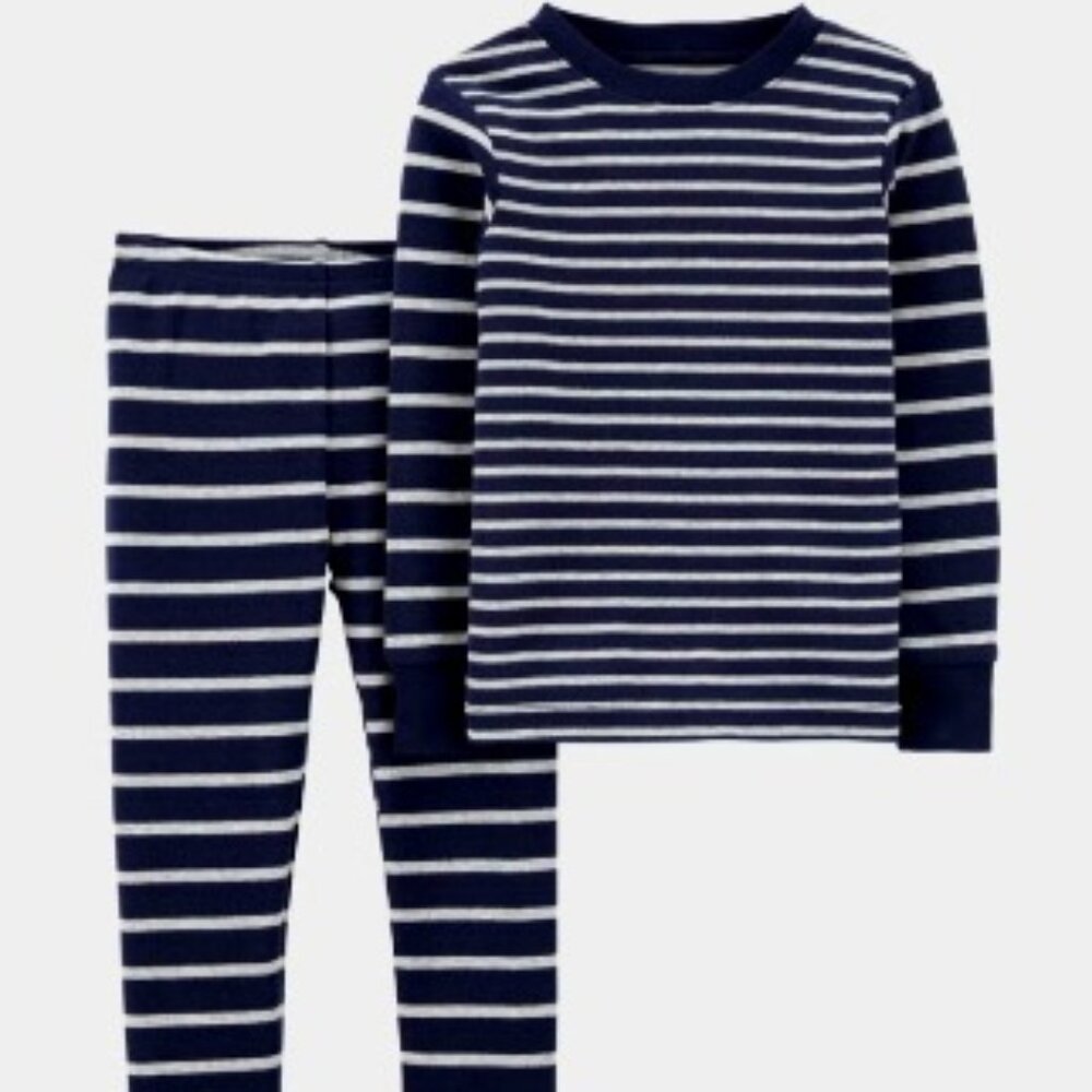 CARTERS Size 4T Boy2-Piece Striped Snug Fit Cotton Pajamas